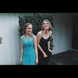 La Femme Turquoise Jeweled Gown